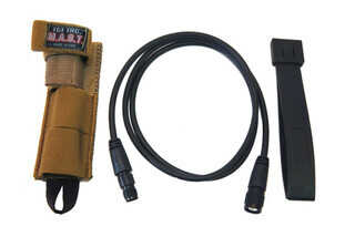 Safariland version 2R MAST antenna system in coyote features a MOLLE attachment